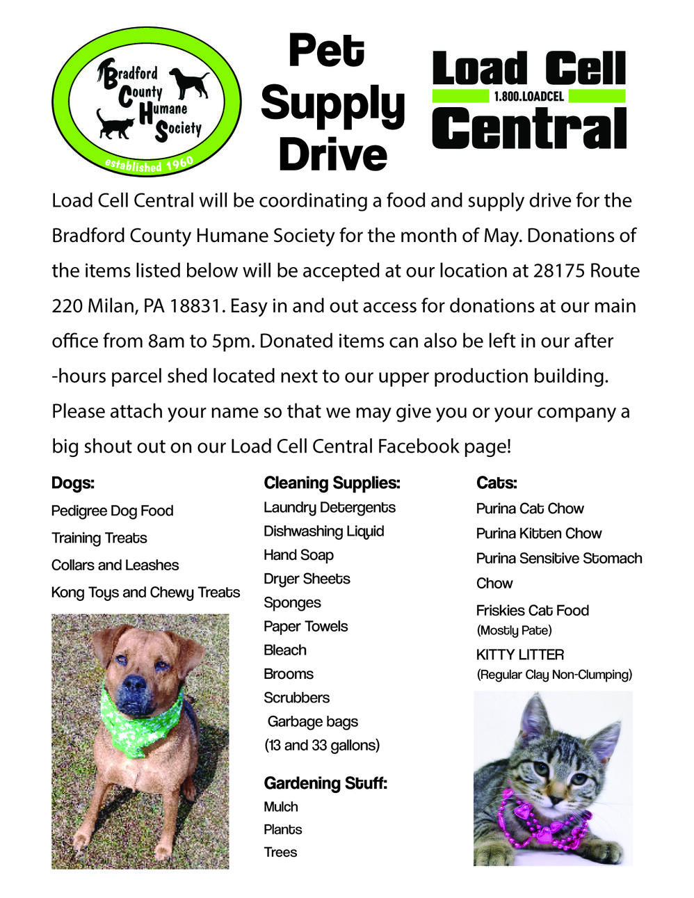 Pet supply drive